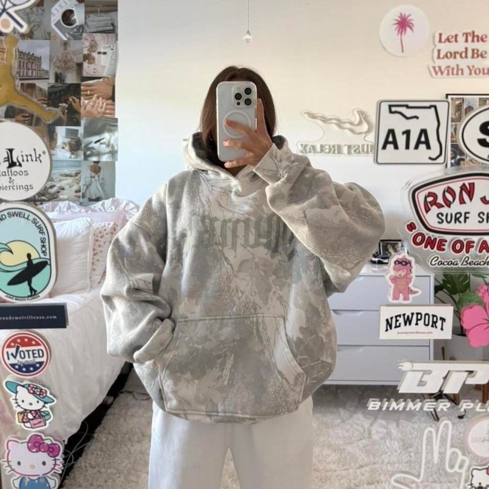 YoungLA Her Grey Camo Bling Hoodie